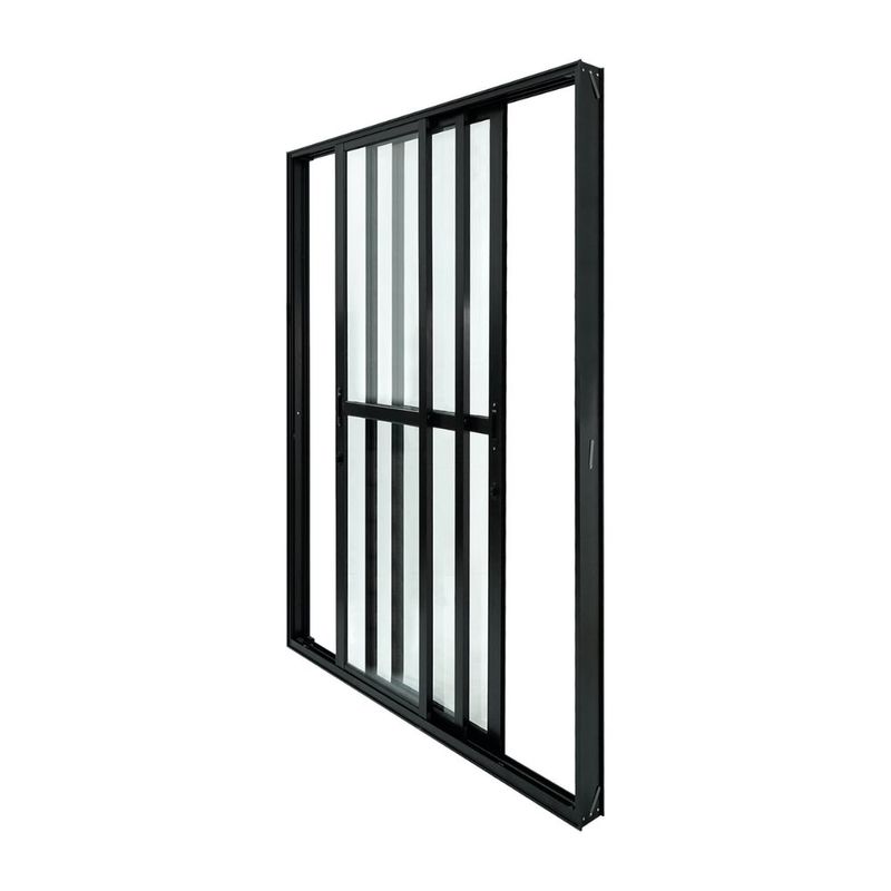 Porta-Balcao-3-Folhas-Vidro-Liso-Aluminio-Preto-210x150cm