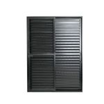Porta-Balcao-Veneziana-3-Folhas-Vidro-Liso-Aluminio-Preto-210x150cm