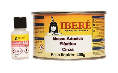 Massa Adesiva Plástica Cinza 400g Ibere