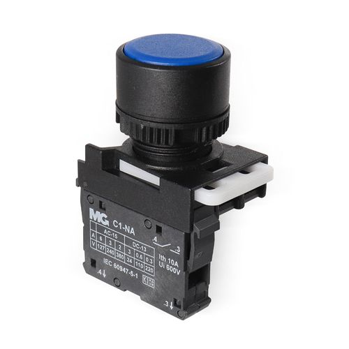 Botão Pulsador Simples 1NA IP65 Azul Margirius
