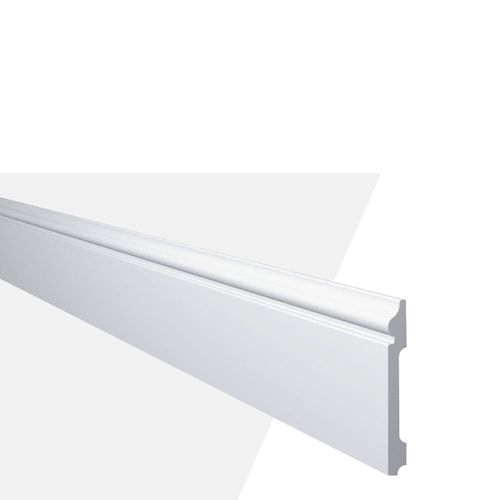 Rodapé Poliestireno FL2 Branco Frisado 12x2,0x244cm
