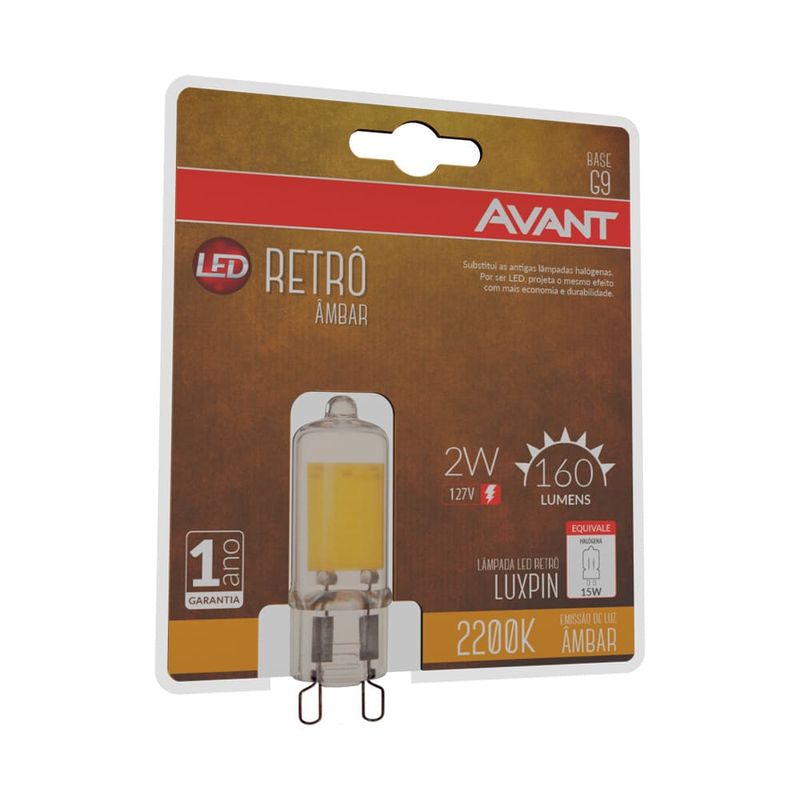 Lampada-de-LED-Retro-Halopin-Luxpin-2W-G9-160-Lumens-Luz-Ambar-127V