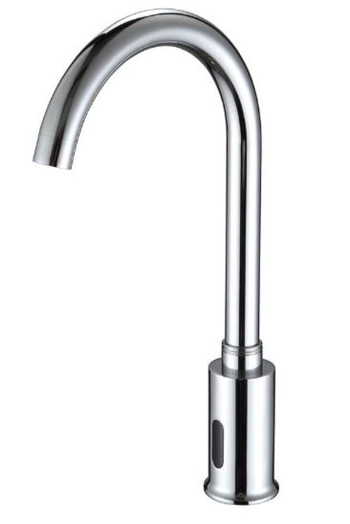 Torneira para Banheiro Mesa Bica Alta Sensor Automático Cromado Curva