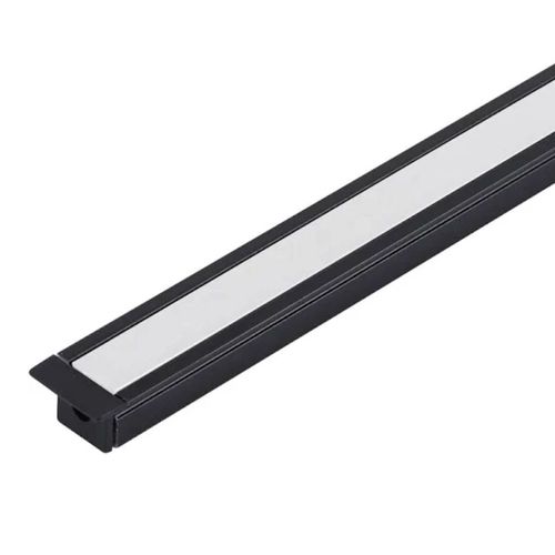 Perfil de Embutir 13x9mm Alumínio Risqué Baby Preto com 2 Metros
