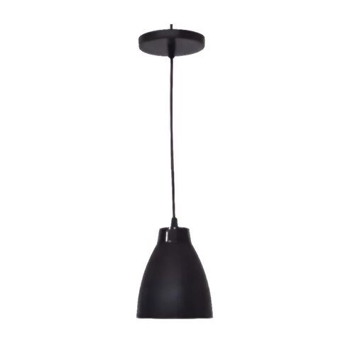Pendente Basic em Termoplástico Preto para 1 Lâmpada E27