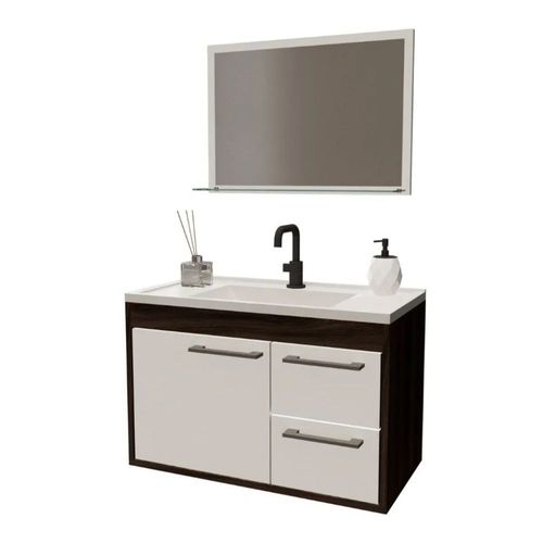 Kit Gabinete para Banheiro Cerocha Procion Munique/Branco 63cm3cm