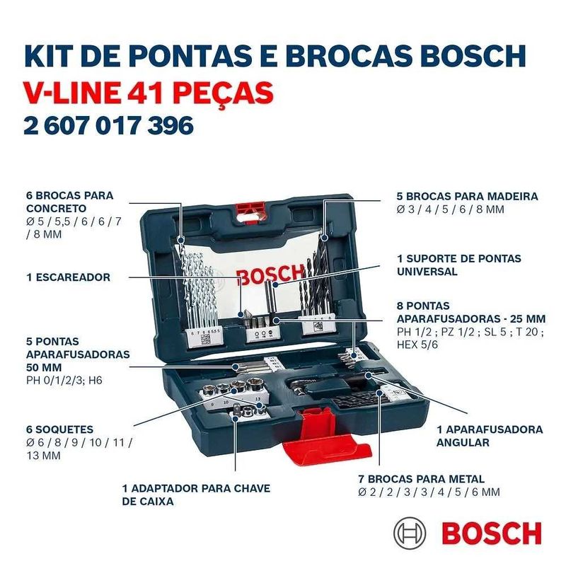 Kit-de-Acessorios-Pontas-e-Brocas-V-Line-41-Pecas-Bosch