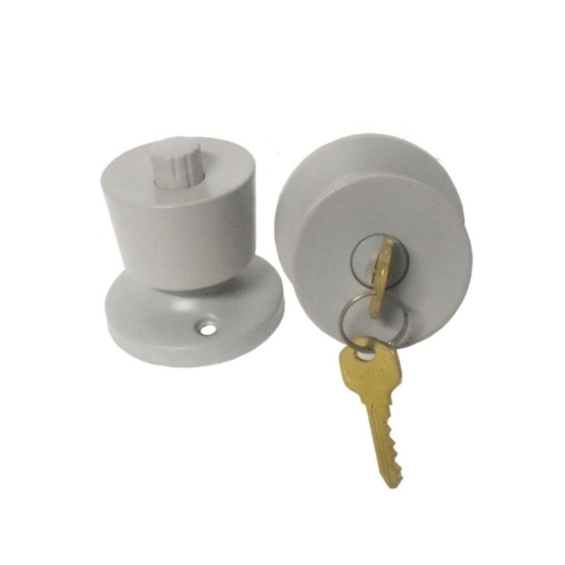 Fechadura-Tubular-Botao-Chave-90mm-Cinza