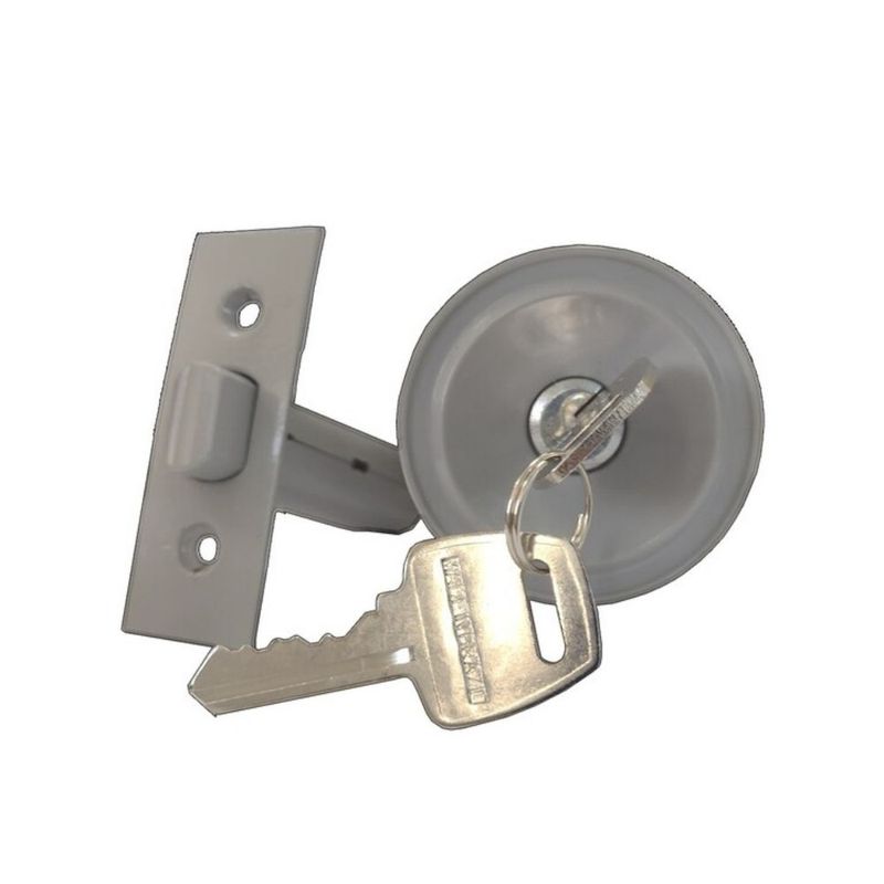 Fechadura-Tubular-Botao-Chave-90mm-Cinza