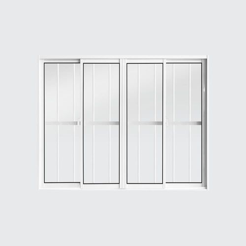Janela de Correr 4 Folhas com Grade Alumínio Branco 100x120cm