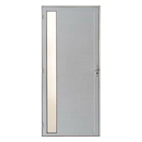 Porta Lambril Alumínio Branco com Fechadura e Visor Esquerdo 210x80cm