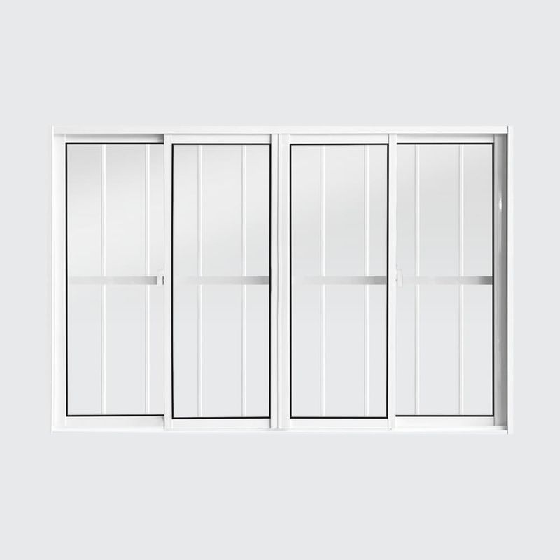 Janela-de-Correr-4-Folhas-com-Grade-Aluminio-Branco-100x150cm