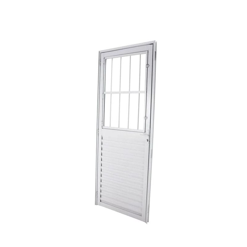 Porta-Postigo-Vidro-Liso-Aluminio-Branco-Direito-210x80cm