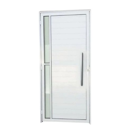 Porta Lambril Alumínio Branco com Puxador e Visor Direito 210x80cm