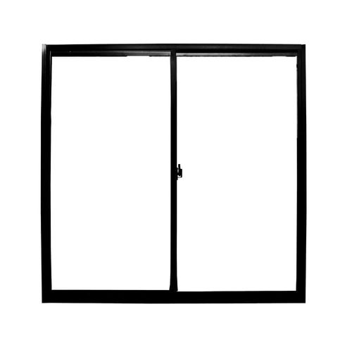Janela de Correr 2 Folhas sem Grade Alumínio Preto 80x80cm