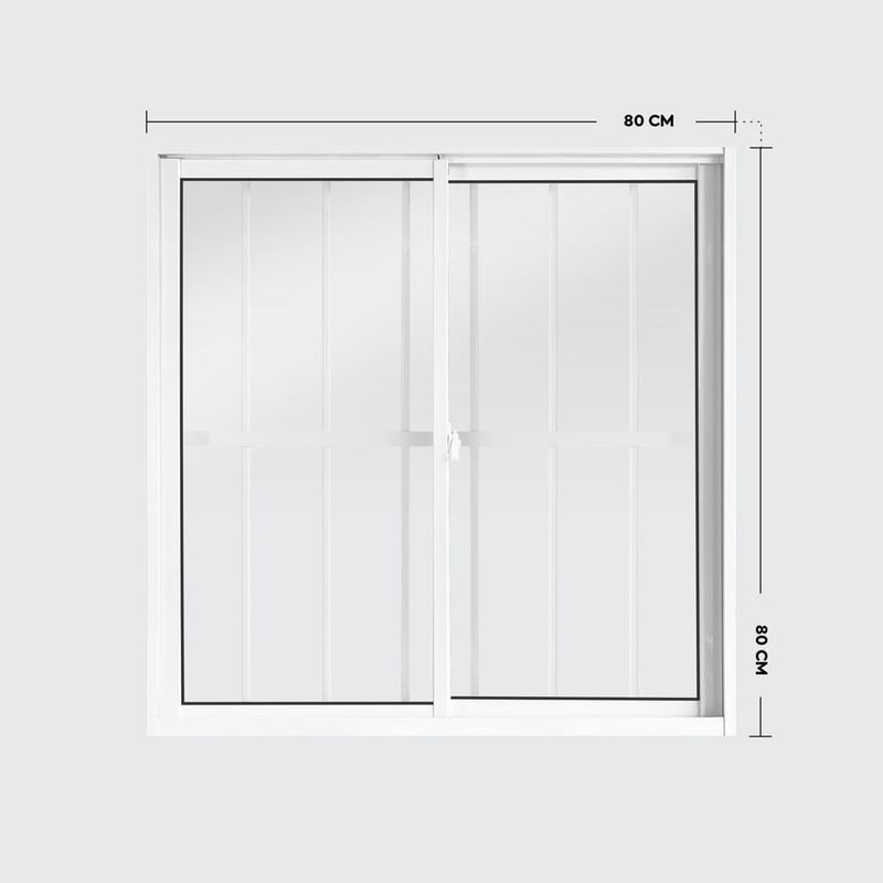 Janela-de-Correr-2-Folhas-com-Grade-Aluminio-Branco-80x80cm