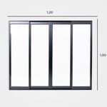 Janela-de-Correr-4-Folhas-sem-Grade-Aluminio-Preto-100x120cm