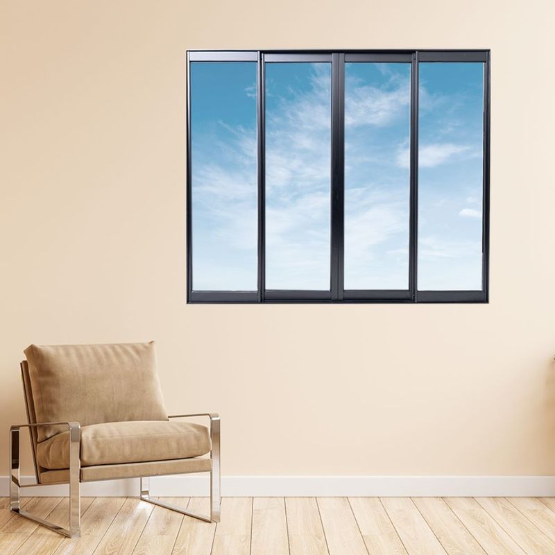 Janela-de-Correr-4-Folhas-sem-Grade-Aluminio-Preto-100x120cm