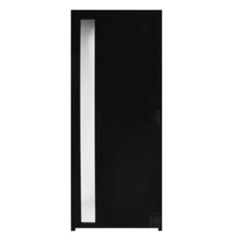 Porta-Lambril-Aluminio-Preto-com-Fechadura-e-Visor-Esquerdo-210x80cm