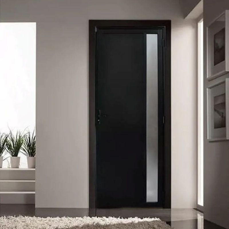 Porta-Lambril-Aluminio-Preto-com-Fechadura-e-Visor-Esquerdo-210x80cm