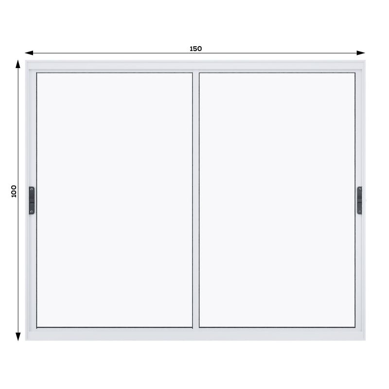 Janela-de-Correr-2-Folhas-sem-Grade-Aluminio-Branco-100x150cm