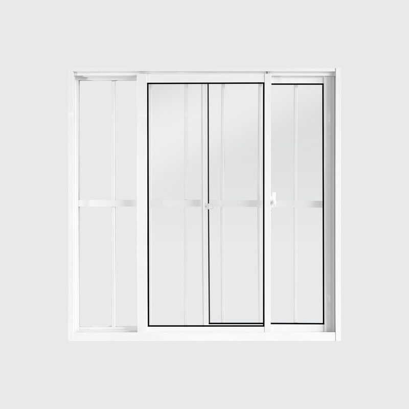 Janela-de-Correr-2-Folhas-com-Grade-Aluminio-Branco-100x100cm