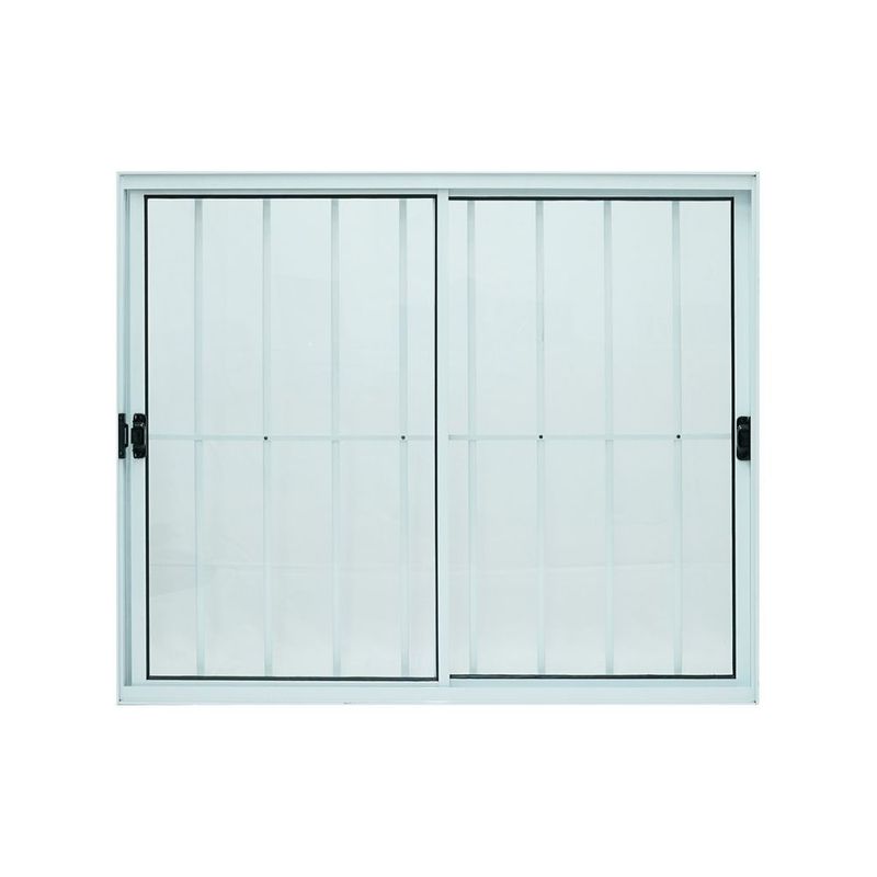 Janela-de-Correr-2-Folhas-com-Grade-Aluminio-Branco-80x80cm