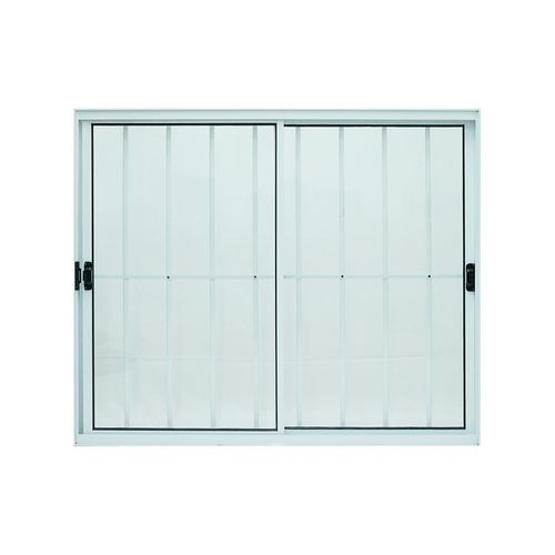 Janela de Correr 2 Folhas com Grade Alumínio Branco 100x100cm
