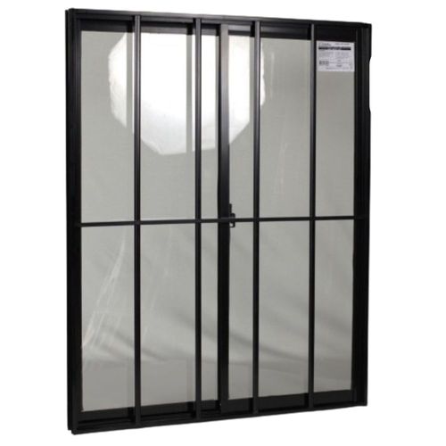 Janela de Correr 2 Folhas com Grade Alumínio Preto 100x150cm