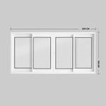 Janela-de-Correr-4-Folhas-sem-Grade-Aluminio-Branco-100x200cm