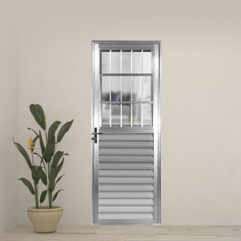 Porta-Postigo-Vidro-Liso-Aluminio-Brilhante-Direito-210x80cm