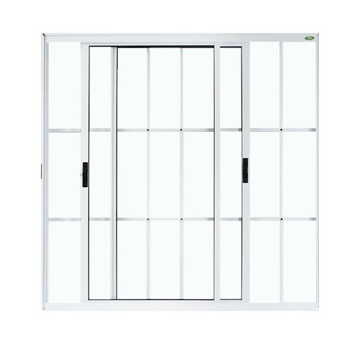 Janela de Correr 2 Folhas com Grade Alumínio Branco 100x120cm