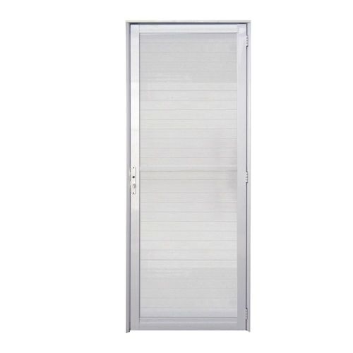 Porta Lambril Alumínio Branco sem Puxador Direito 210x90cm