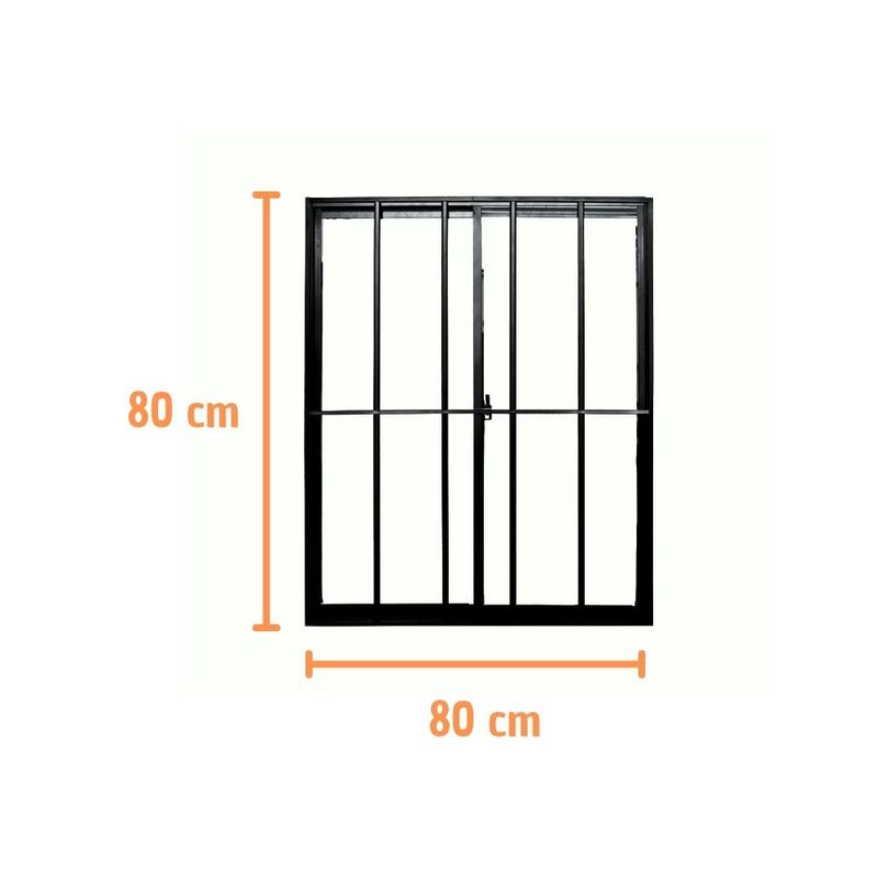 Janela-2-Folhas-com-Grade-Vidro-Liso-Aluminio-Preto-80x80cm