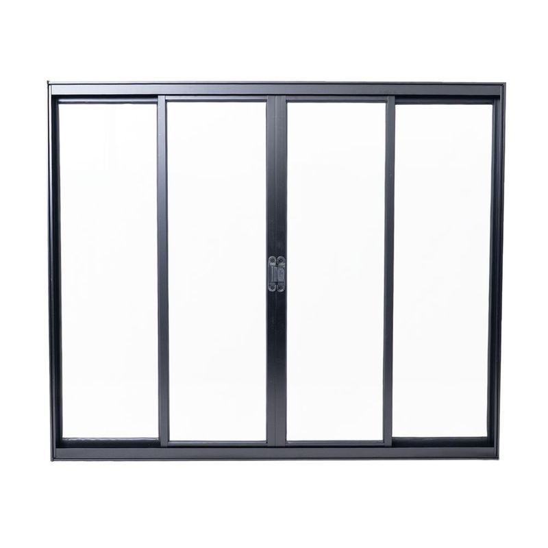 Janela-de-Correr-4-Folhas-sem-Grade-Aluminio-Preto-120x150cm