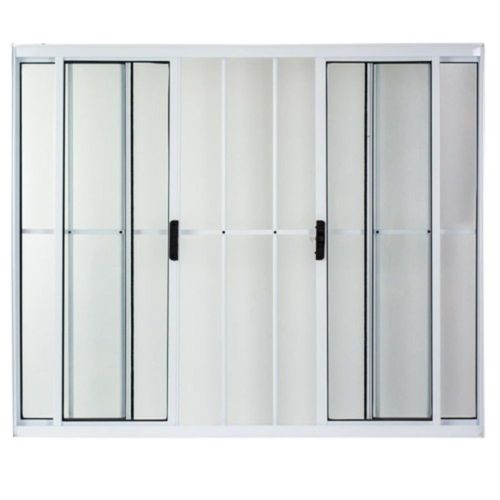 Janela de Correr 4 Folhas com Grade Alumínio Branco 100x200cm