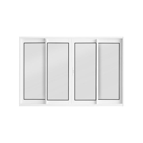 Janela de Correr 4 Folhas sem Grade Alumínio Branco 100x150cm