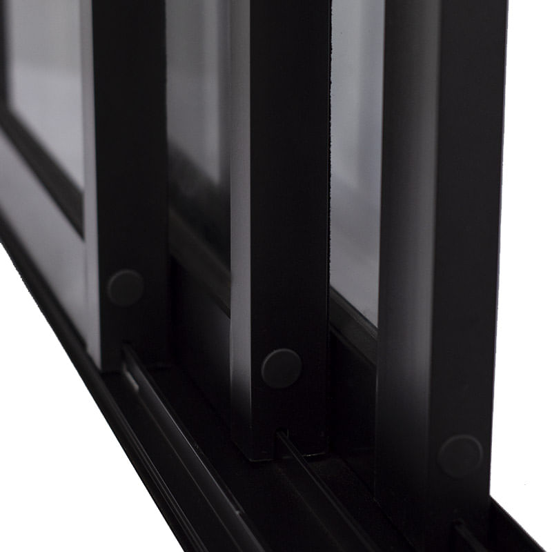 Porta-de-Correr-3-Folhas-Vidro-Liso-Aluminio-Preto-210x120cm