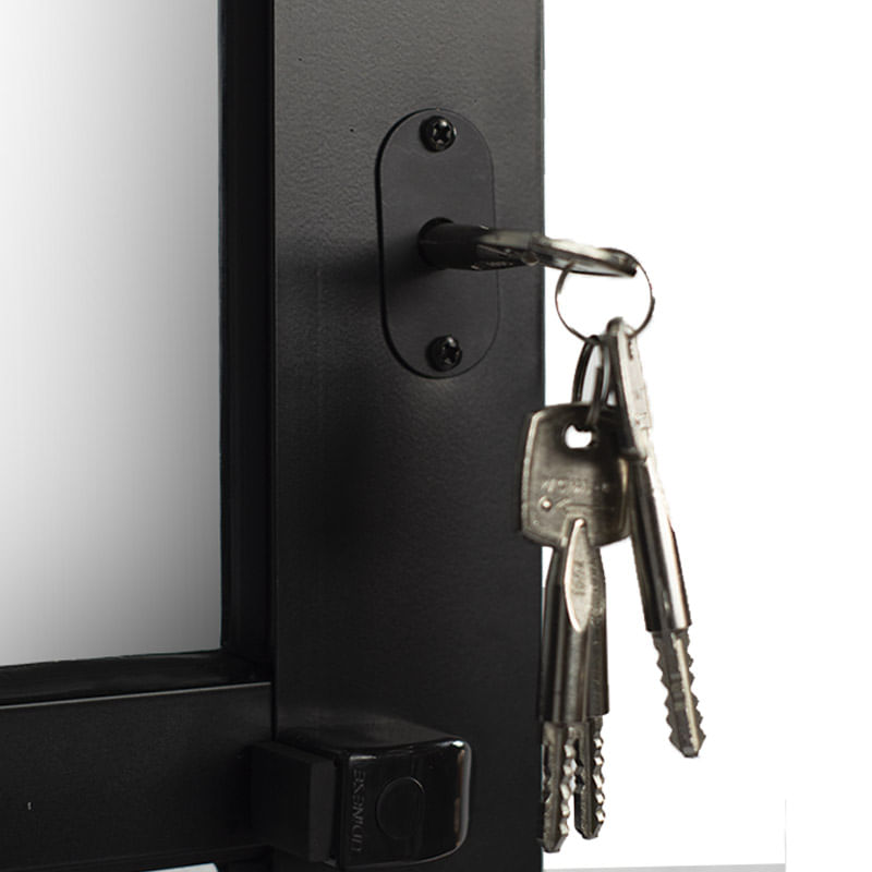 Porta-de-Correr-3-Folhas-Vidro-Liso-Aluminio-Preto-210x120cm