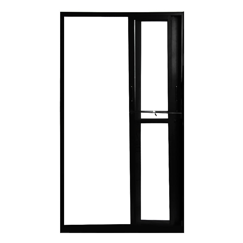 Porta-de-Correr-3-Folhas-Vidro-Liso-Aluminio-Preto-210x150cm