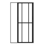 Porta-de-Correr-2-Folhas-Vidro-Liso-Aluminio-Preto-210x120cm
