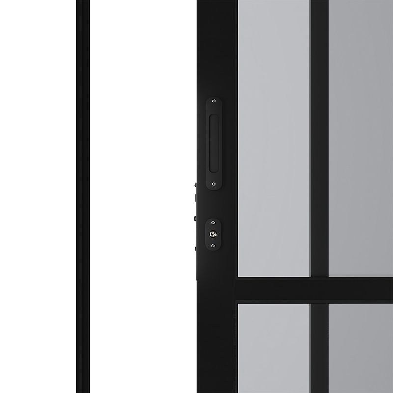 Porta-de-Correr-2-Folhas-Vidro-Liso-Aluminio-Preto-210x120cm