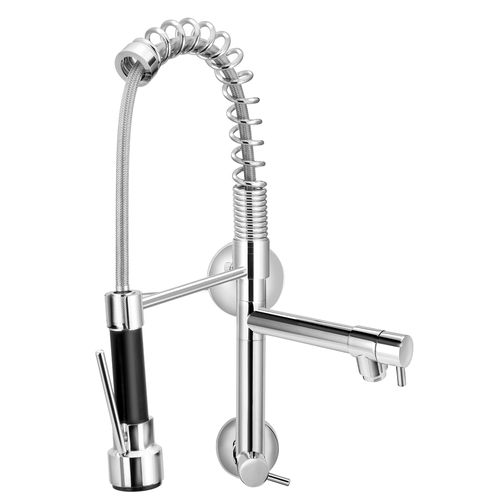 Torneira para Cozinha Parede 1/4V Bica Alta Cromado Gourmet Spray 1658