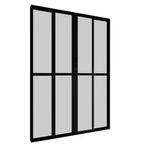 Porta-de-Correr-4-Folhas-Vidro-Liso-Aluminio-Preto-210x200cm