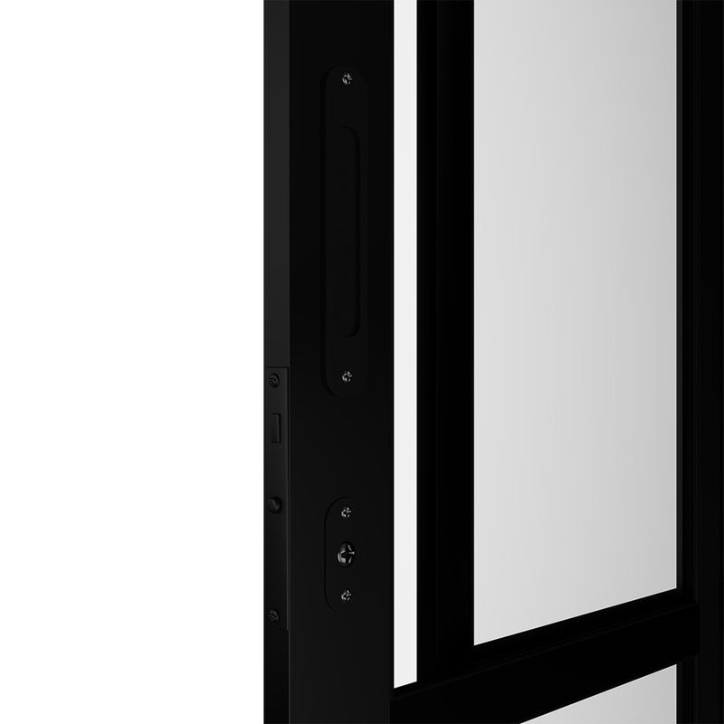 Porta-de-Correr-4-Folhas-Vidro-Liso-Aluminio-Preto-210x200cm