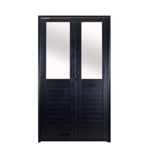 Porta Camarão Lambril Vidro Boreal Alumínio Preto Direito 210x80cm