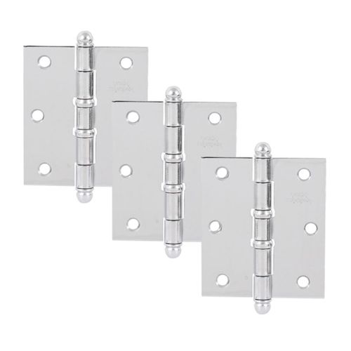 Dobradiça Pino Bola 3.1/2"X3" até 36Kg Cromada 03 Peças