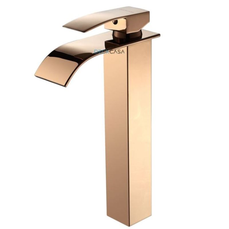 Monocomando-para-Banheiro-Mesa-Bica-Alta-Rose-Cascata-Luxo