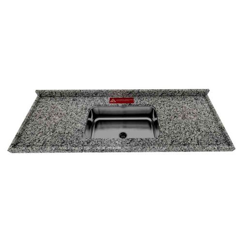 Pia para Cozinha Granito 120x56cm Cinza Corumbá com Cuba Central 11cm