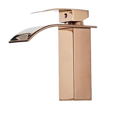 Monocomando para Banheiro Mesa Bica Baixa Rosê Cascata Luxo